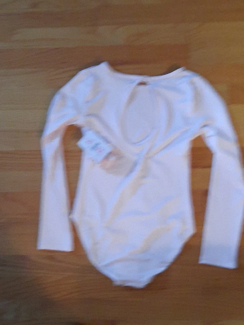 XL Justice Light Pink Long Sleeve Bandeau Leotard & Scrunchie 16 - 18 Gym Dance